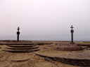 cape cross - two copies of the original cross, which was brought to germany in 1893. 2007-09-02, Sony F828. keywords: kaap kruis, kreuzkap