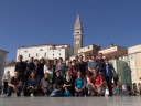 group photo at tartini square, piran