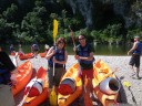 alice (looking bad-ass) and me - canoe-partners in gorges de l'ardèche