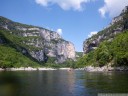 canoeing through the gorges de l'ardèche