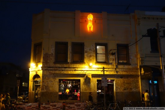 freaky glowing baby mounted on a wall, fitzroy, melbourne